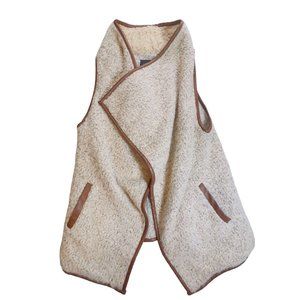 Love‎ Tree Womens Tan Brown Faux Fur Sherpa Lined Wrap Around Vest Size Medium